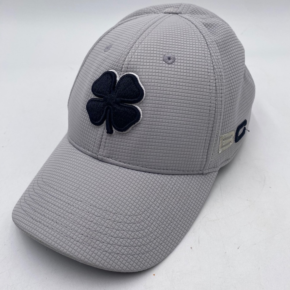 Black Clover Live Lucky Memory Fit Golf Hat S/M Grey Waffle Texture Clover Cap